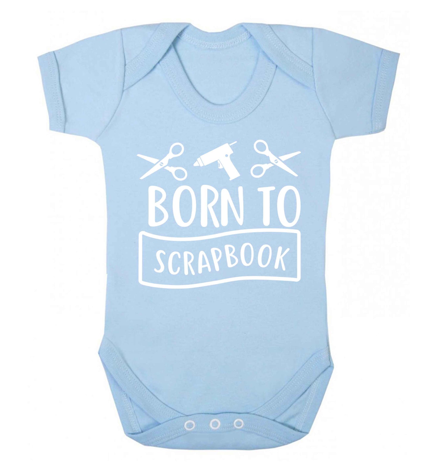 Born to scrapbook Baby Vest pale blue 18-24 months