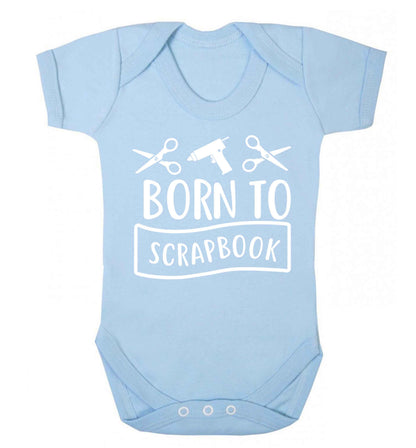 Born to scrapbook Baby Vest pale blue 18-24 months