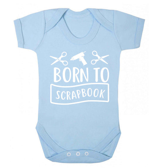 Born to scrapbook Baby Vest pale blue 18-24 months