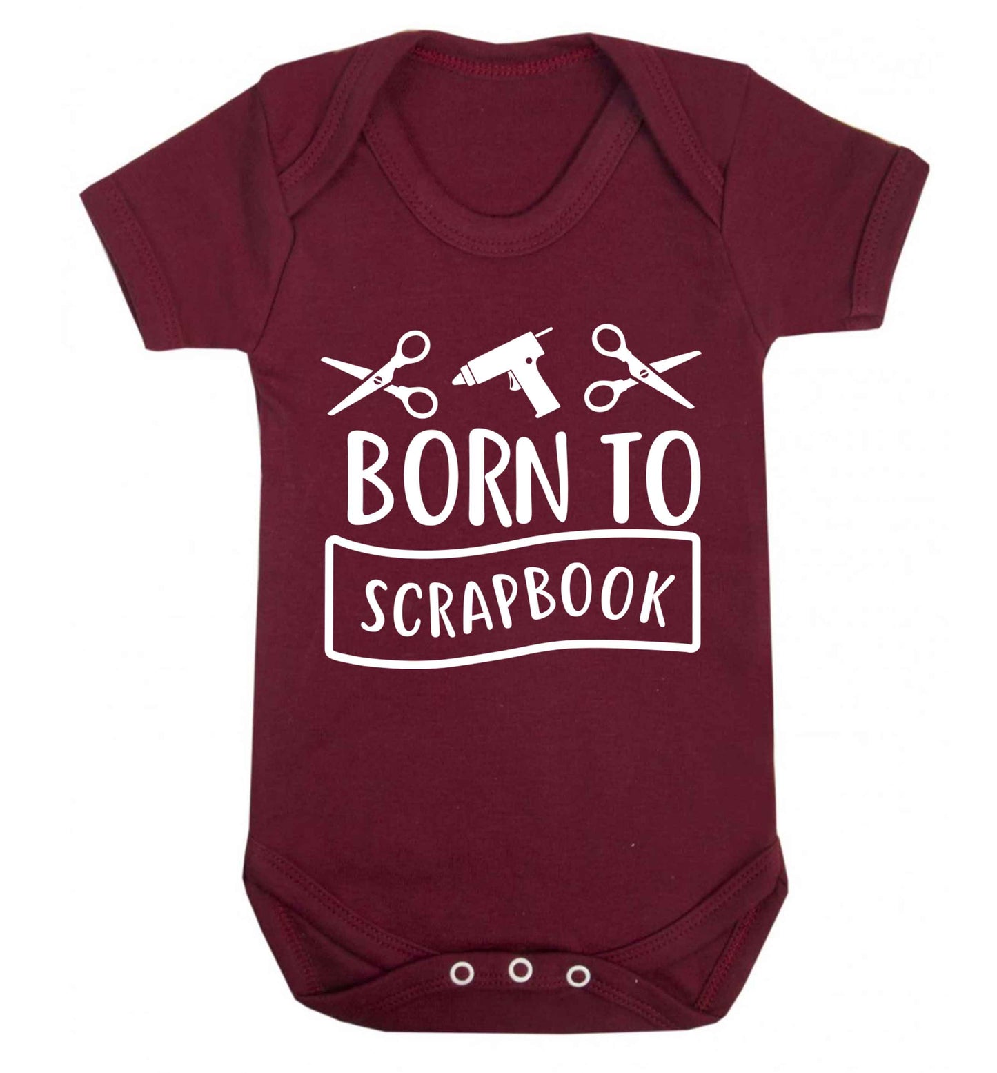 Born to scrapbook Baby Vest maroon 18-24 months