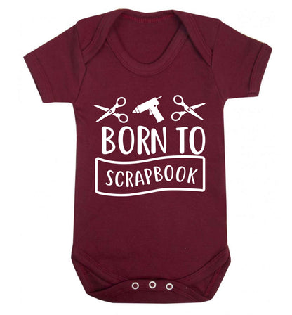 Born to scrapbook Baby Vest maroon 18-24 months