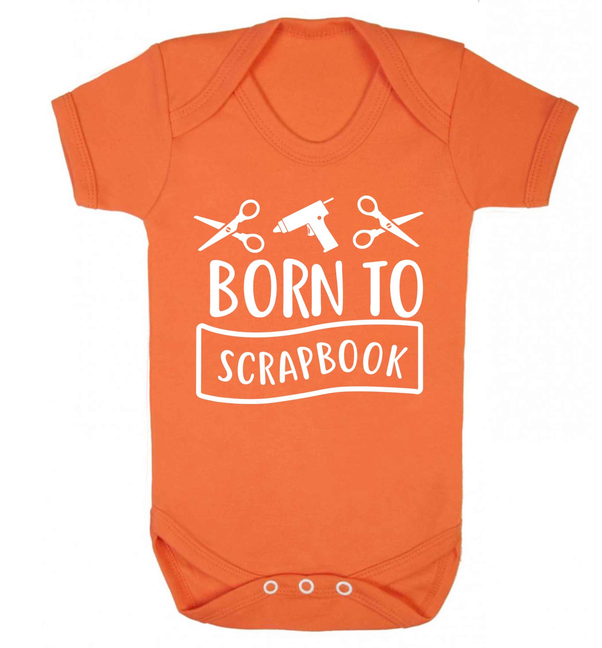 Born to scrapbook Baby Vest orange 18-24 months