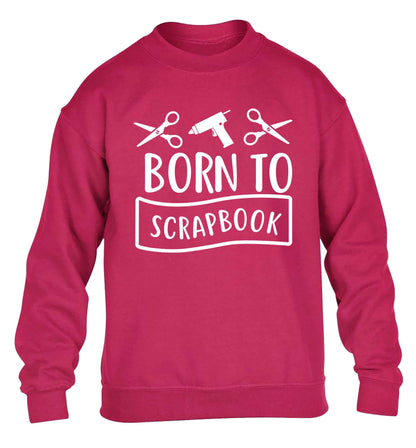 Born to scrapbook children's pink sweater 12-13 Years