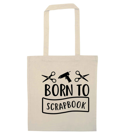 Born to scrapbook natural tote bag
