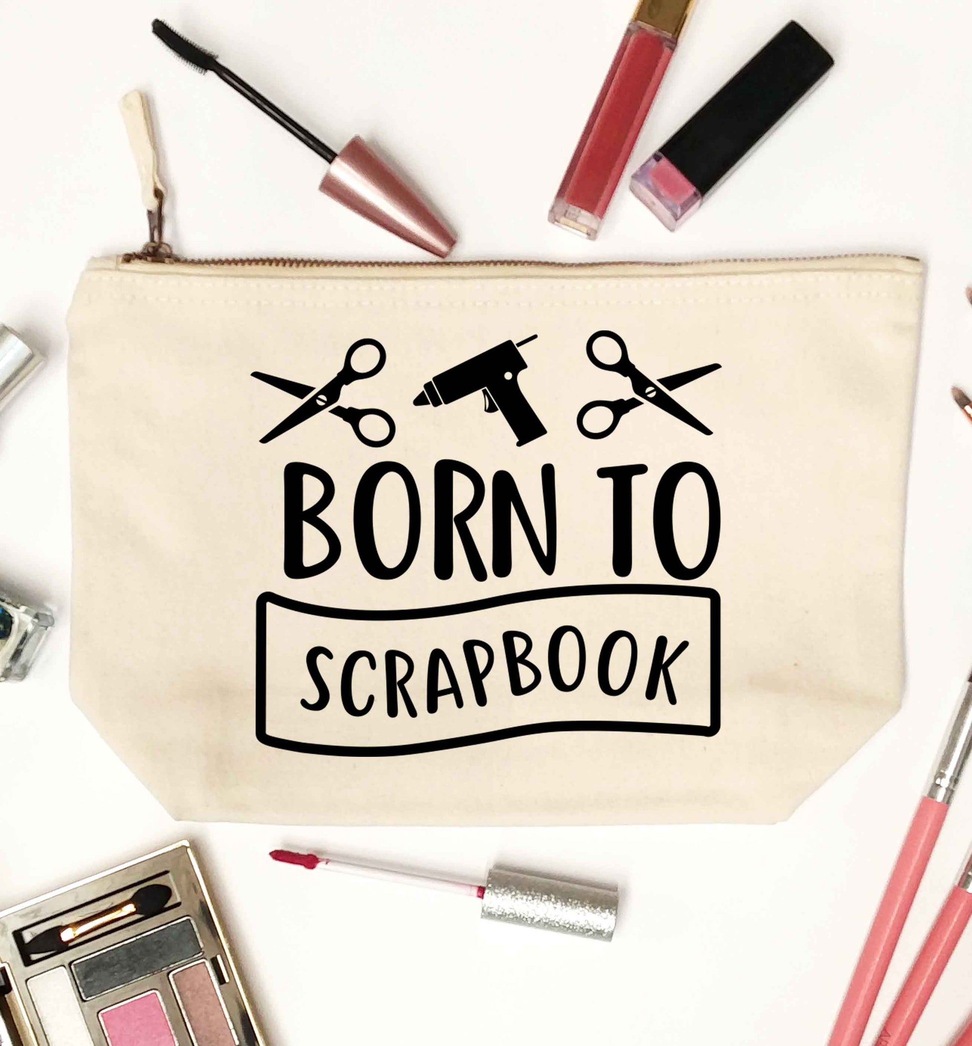 Born to scrapbook natural makeup bag