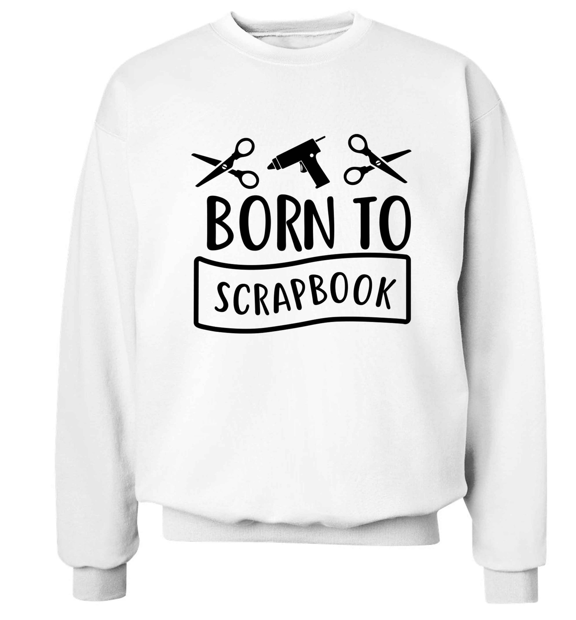 Born to scrapbook Adult's unisex white Sweater 2XL