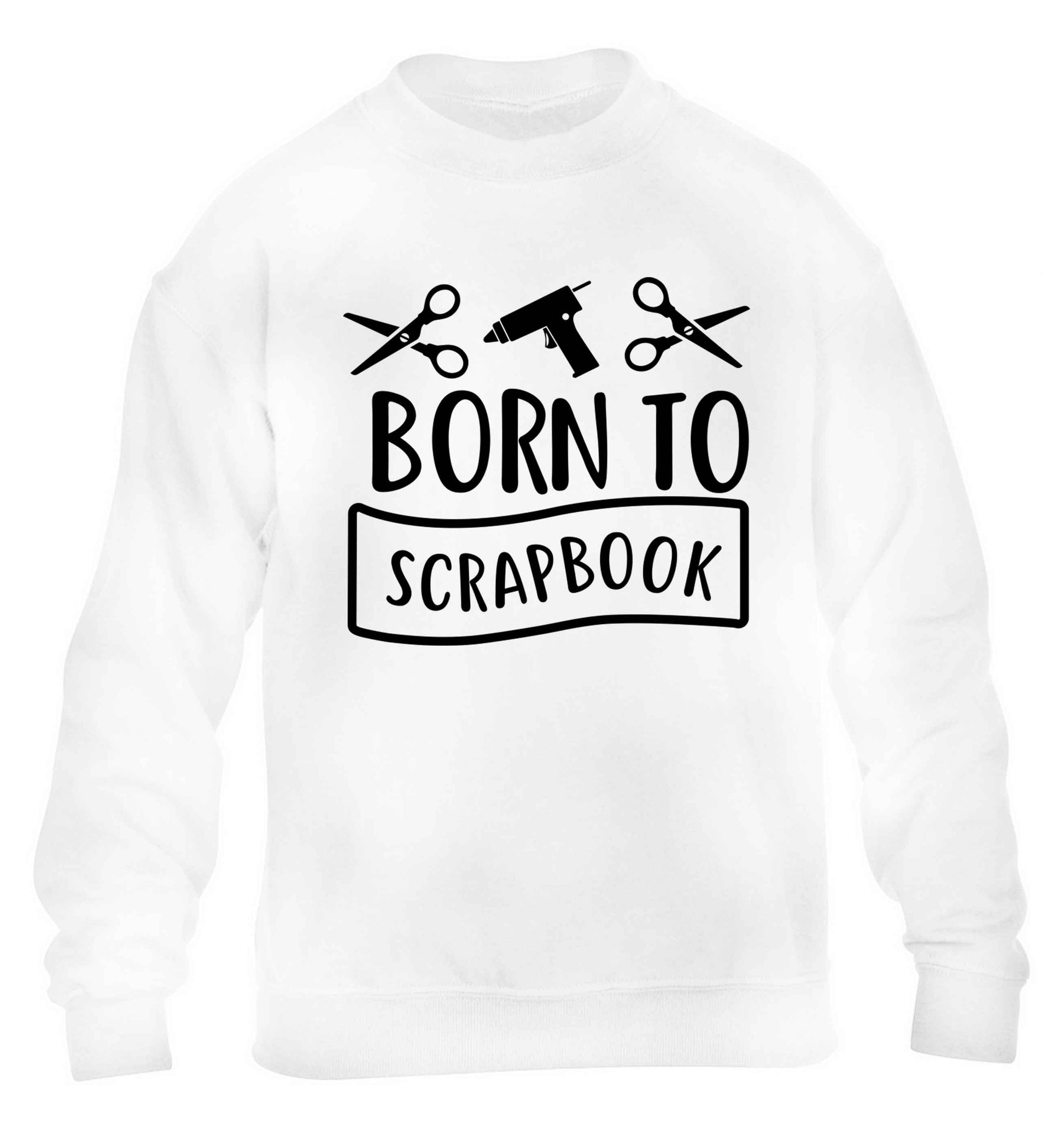 Born to scrapbook children's white sweater 12-13 Years