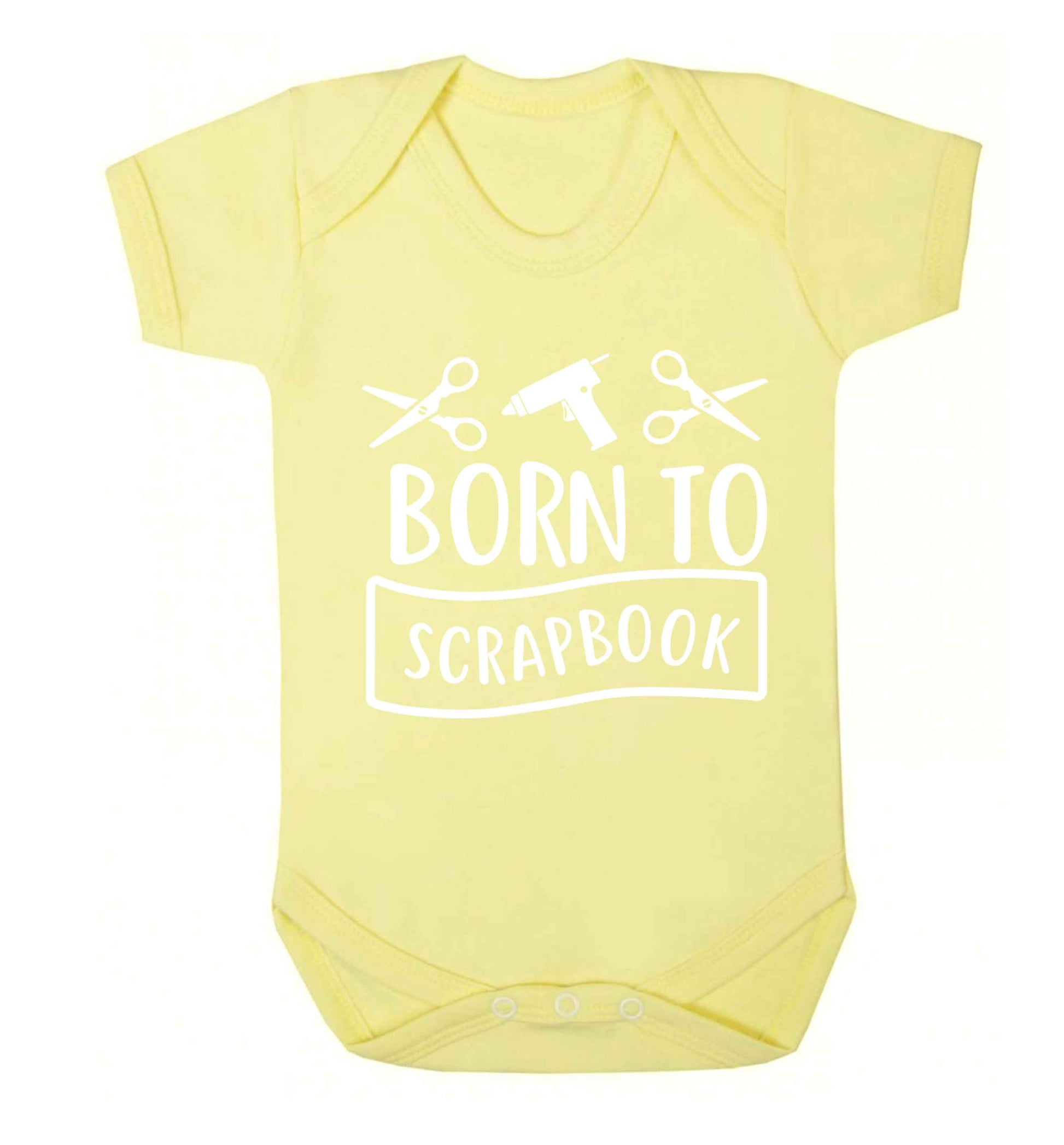 Born to scrapbook Baby Vest pale yellow 18-24 months