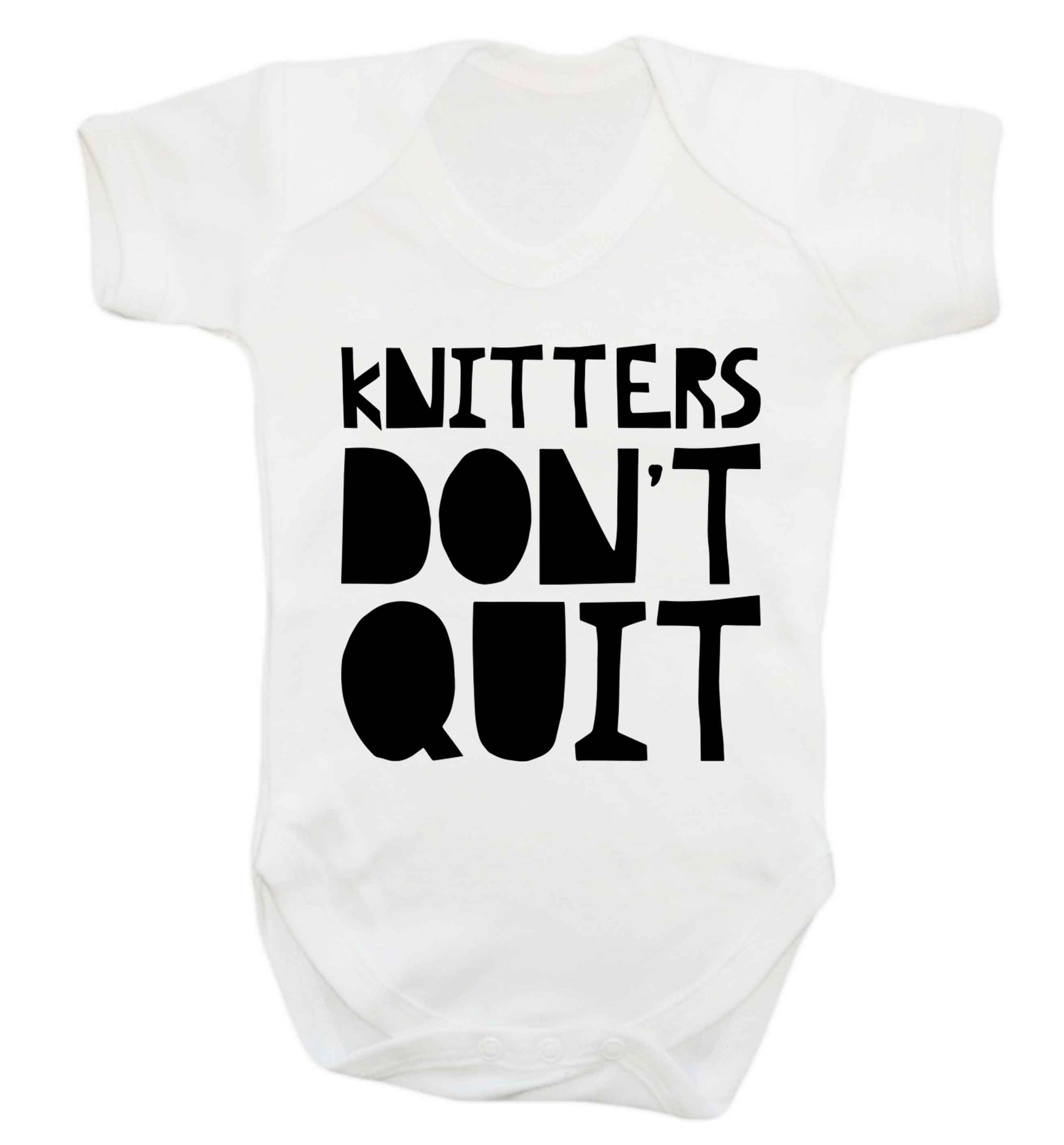 Knitters don't quit Baby Vest white 18-24 months