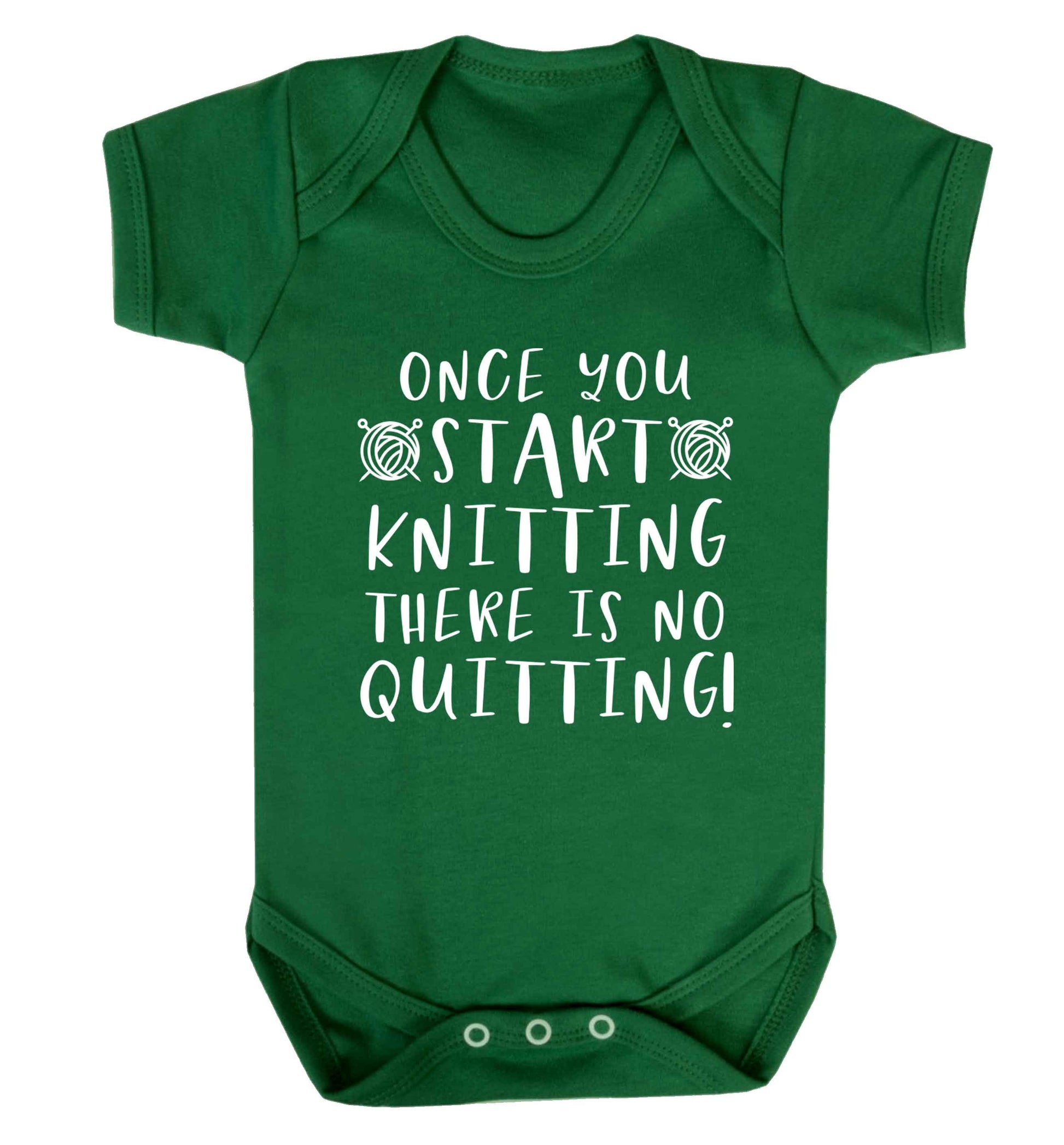 Once you start knitting there is no quitting! Baby Vest green 18-24 months