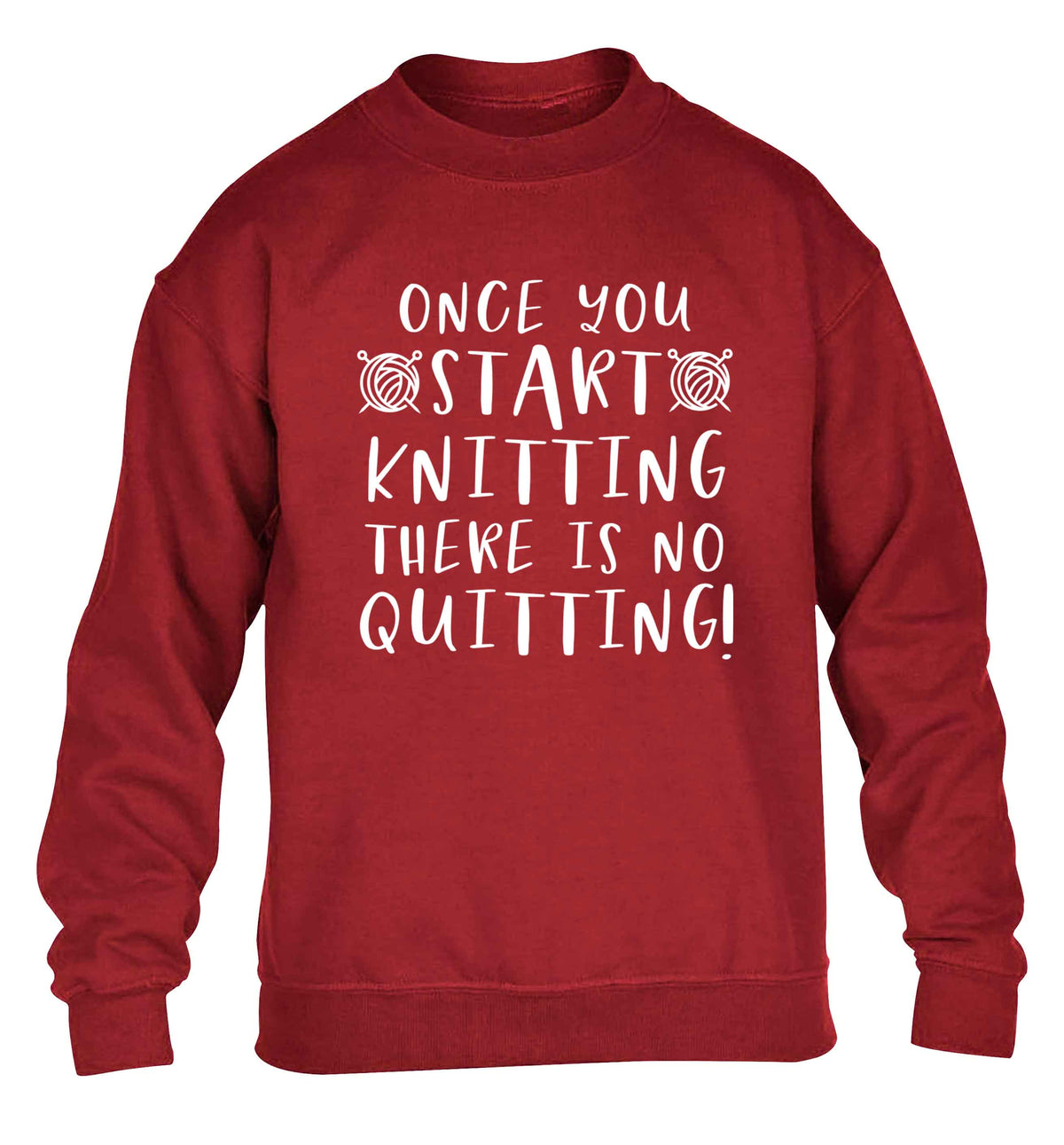 Once you start knitting there is no quitting! children's grey sweater 12-13 Years