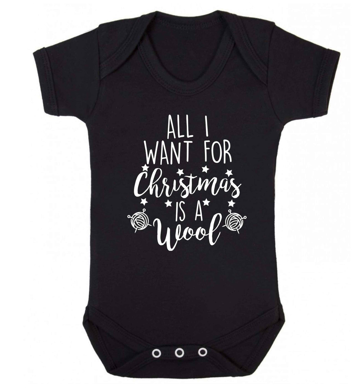 All I want for Christmas is wool! Baby Vest black 18-24 months