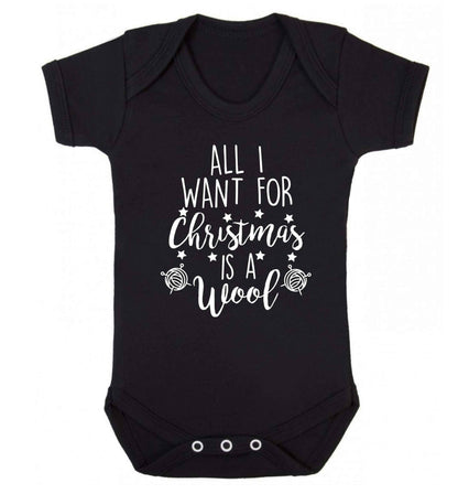 All I want for Christmas is wool! Baby Vest black 18-24 months