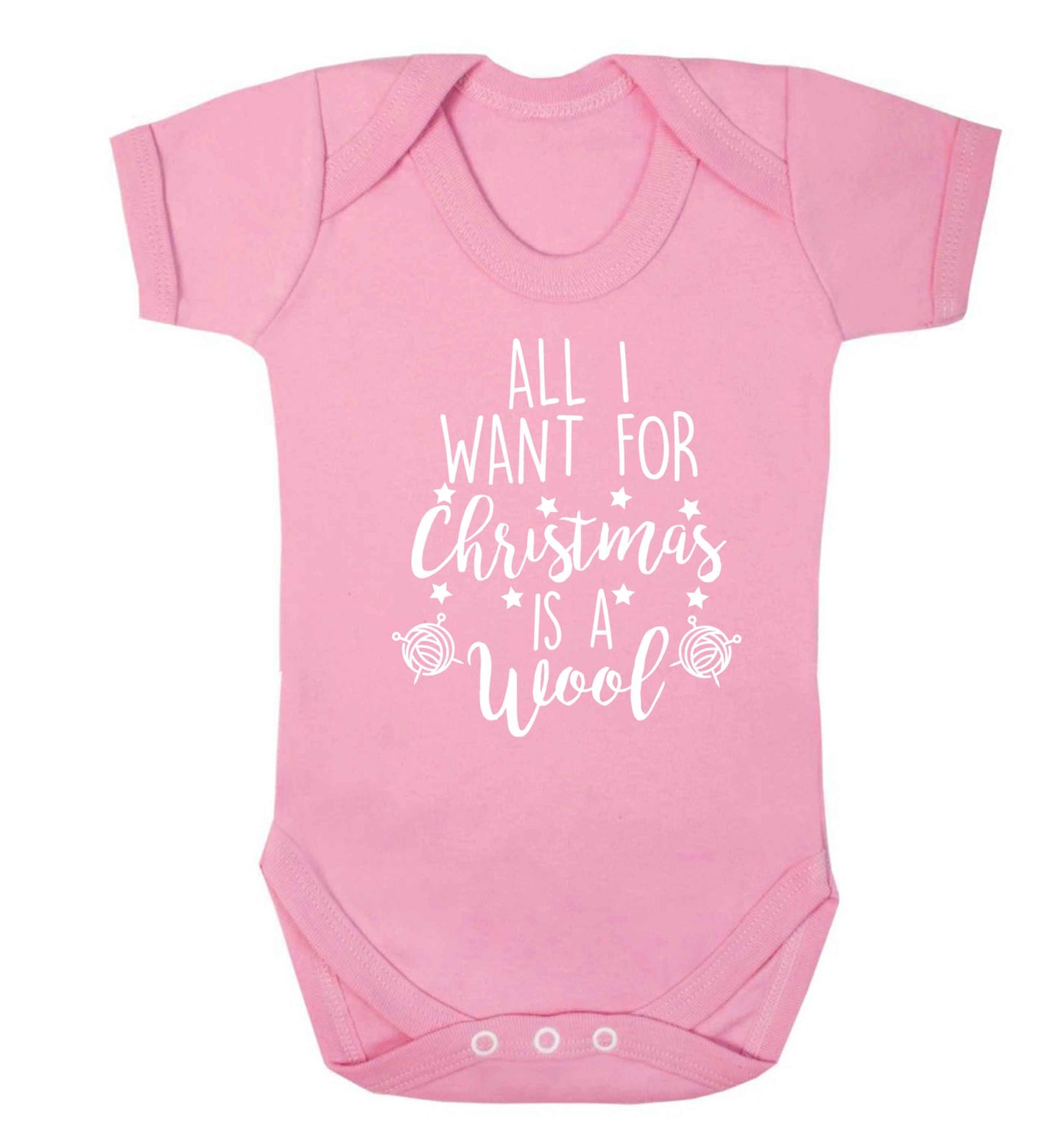 All I want for Christmas is wool! Baby Vest pale pink 18-24 months