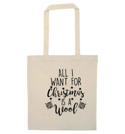All I want for Christmas is wool! natural tote bag