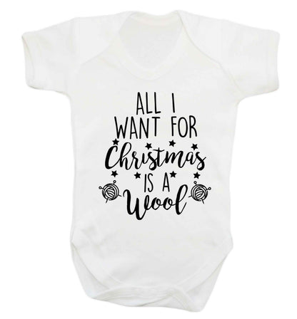 All I want for Christmas is wool! Baby Vest white 18-24 months