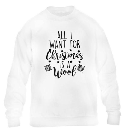 All I want for Christmas is wool! children's white sweater 12-13 Years