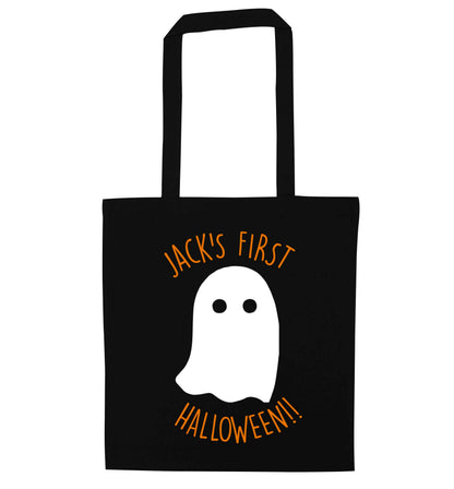 Personalised Pumpking Halloween black tote bag