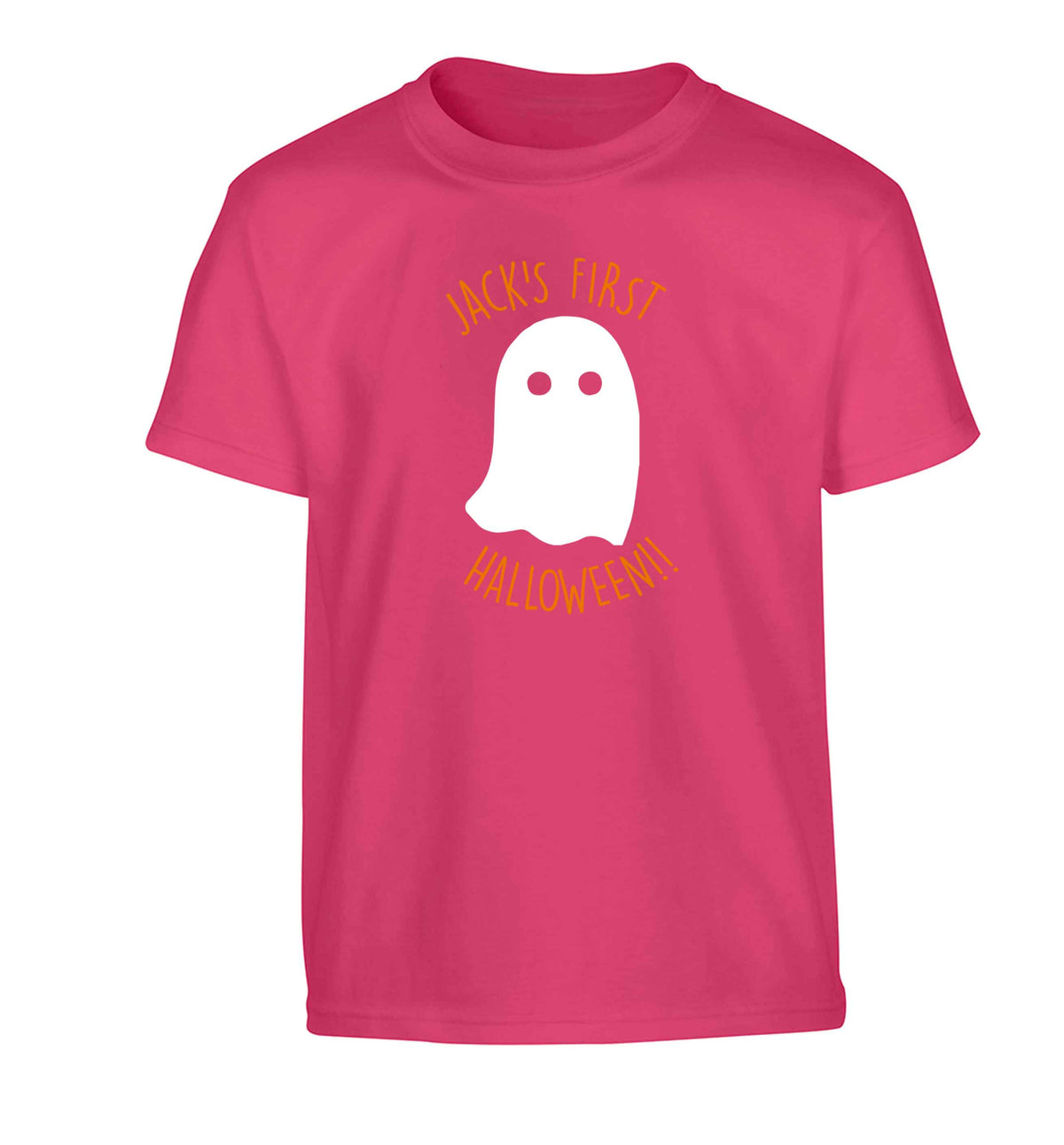 Personalised first halloween - ghost Children's pink Tshirt 12-13 Years