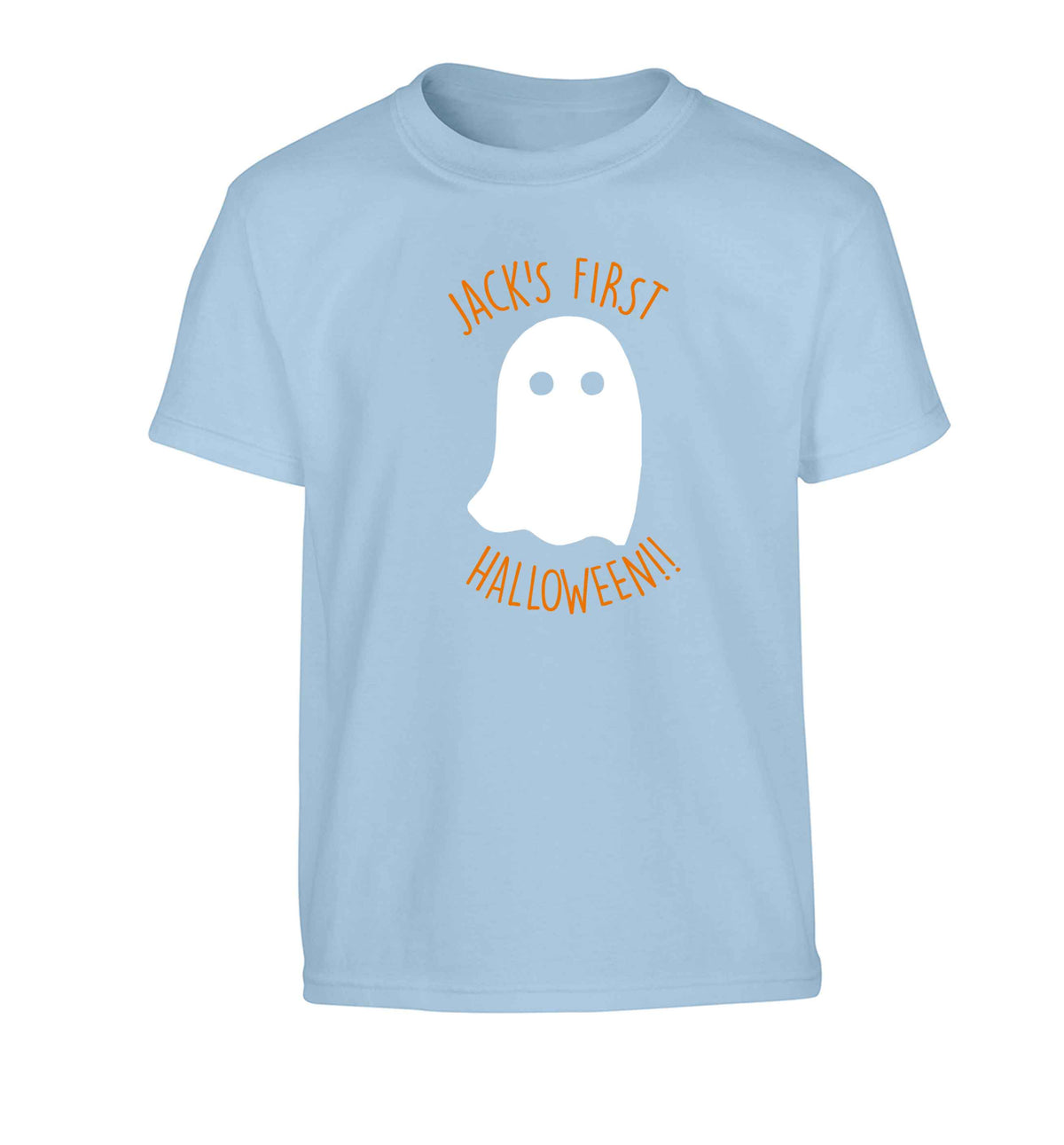 Personalised first halloween - ghost Children's light blue Tshirt 12-13 Years