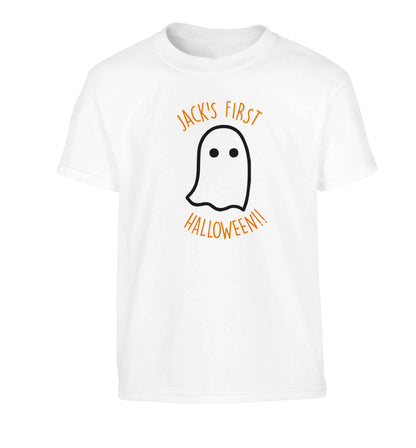 Personalised first halloween - ghost Children's white Tshirt 12-13 Years