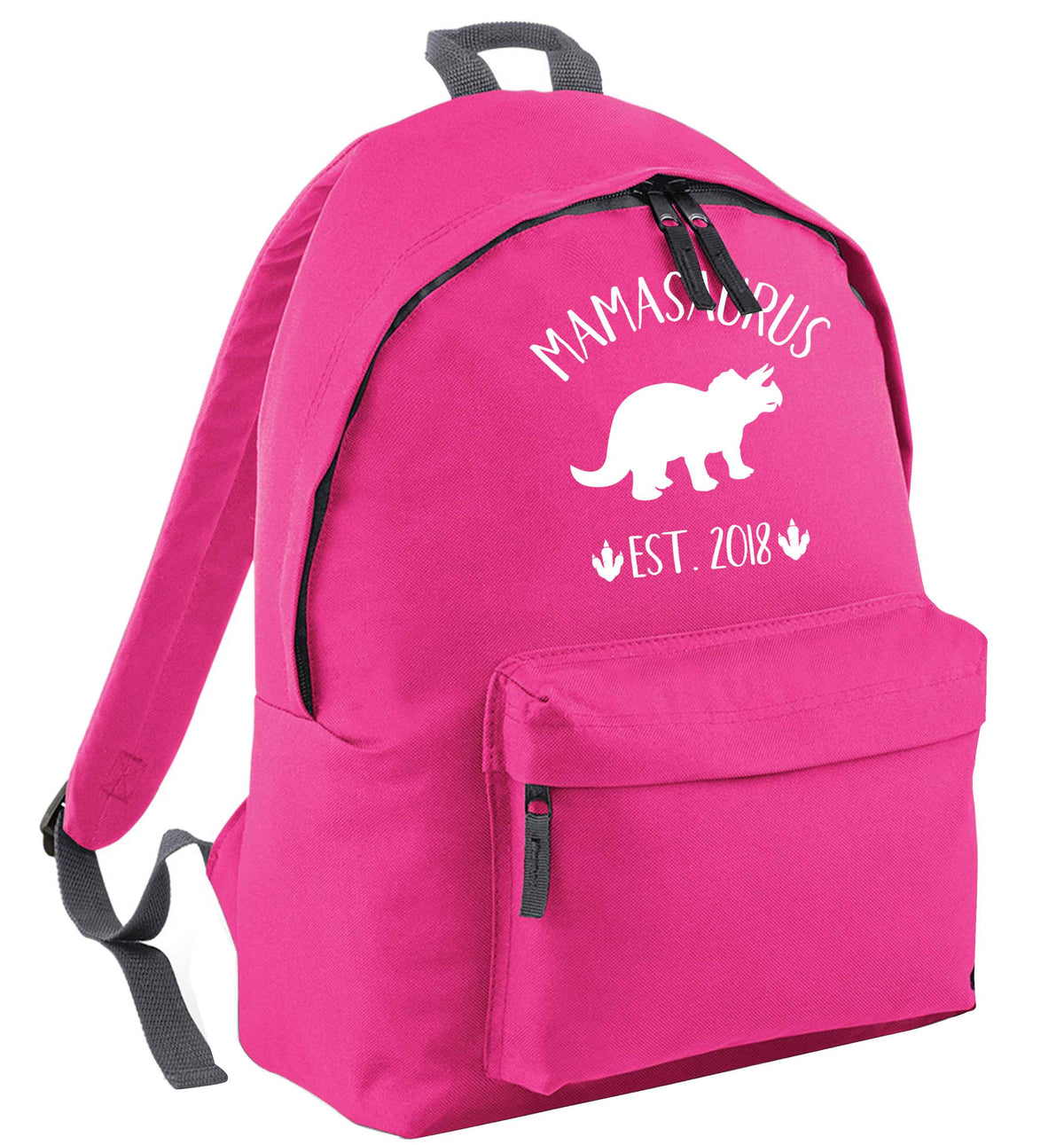 Personalised mamasaurus date pink adults backpack
