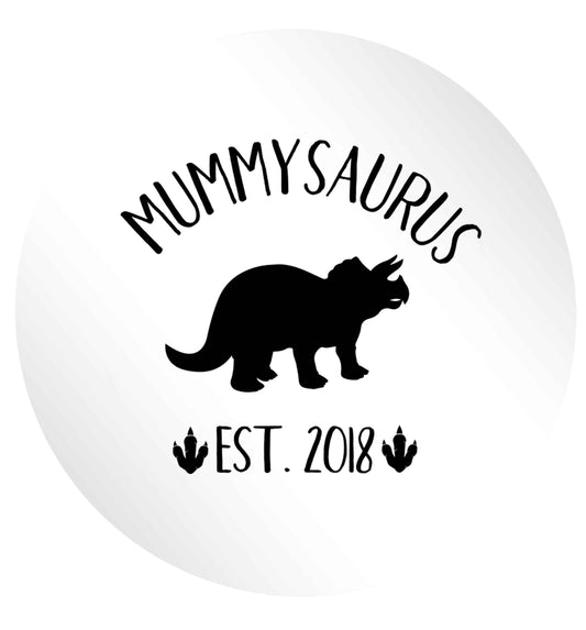 Personalised mummysaurus date 24 @ 45mm matt circle stickers