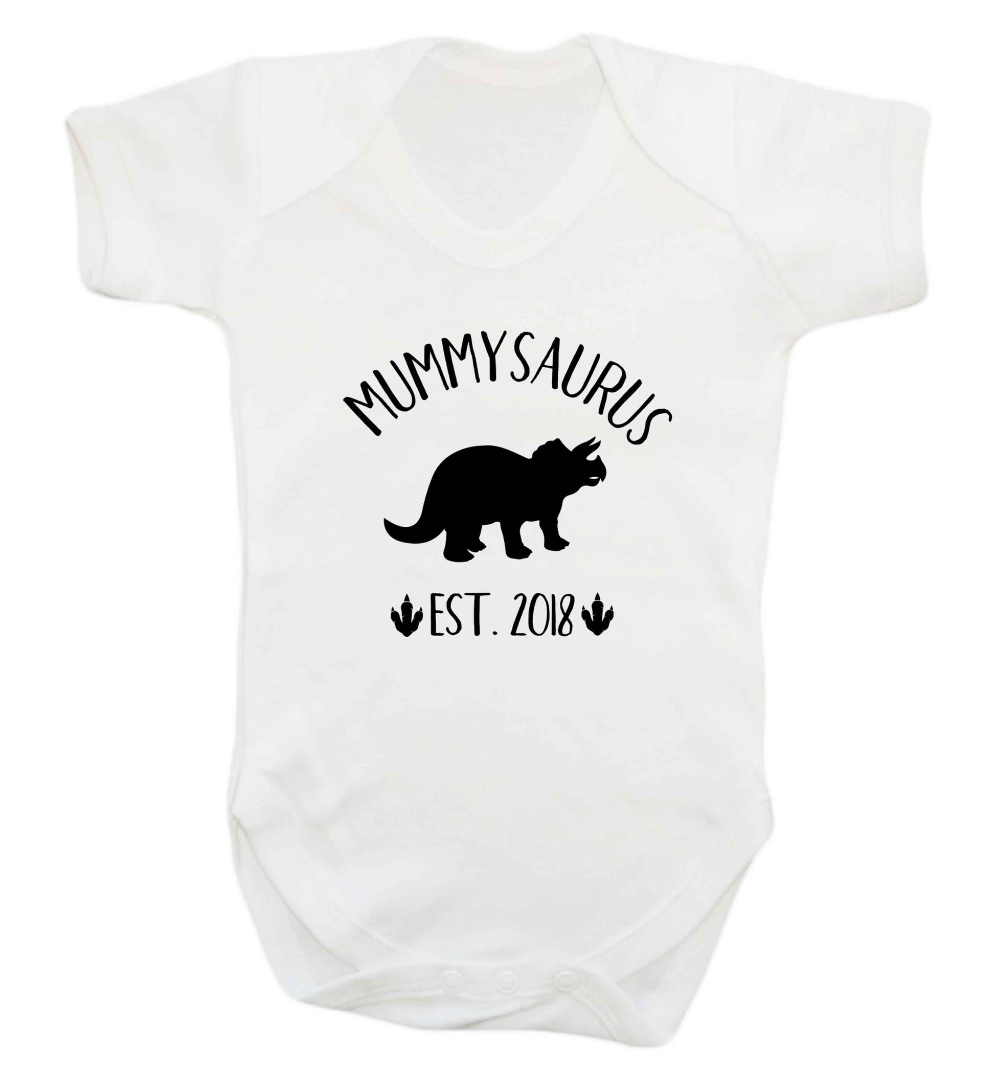 Personalised mummysaurus date baby vest white 18-24 months