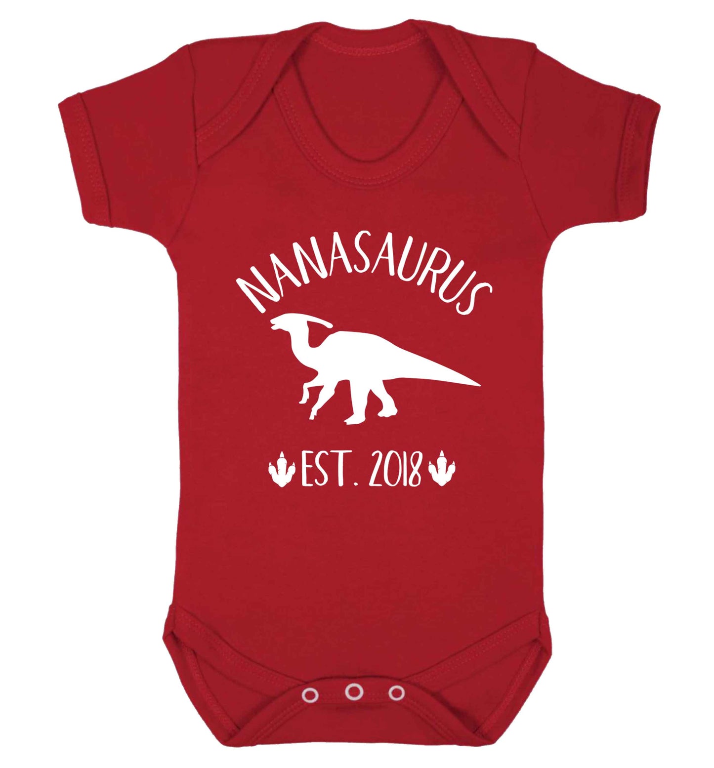 Personalised nanasaurus since (custom date) Baby Vest red 18-24 months