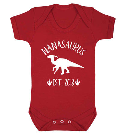 Personalised nanasaurus since (custom date) Baby Vest red 18-24 months