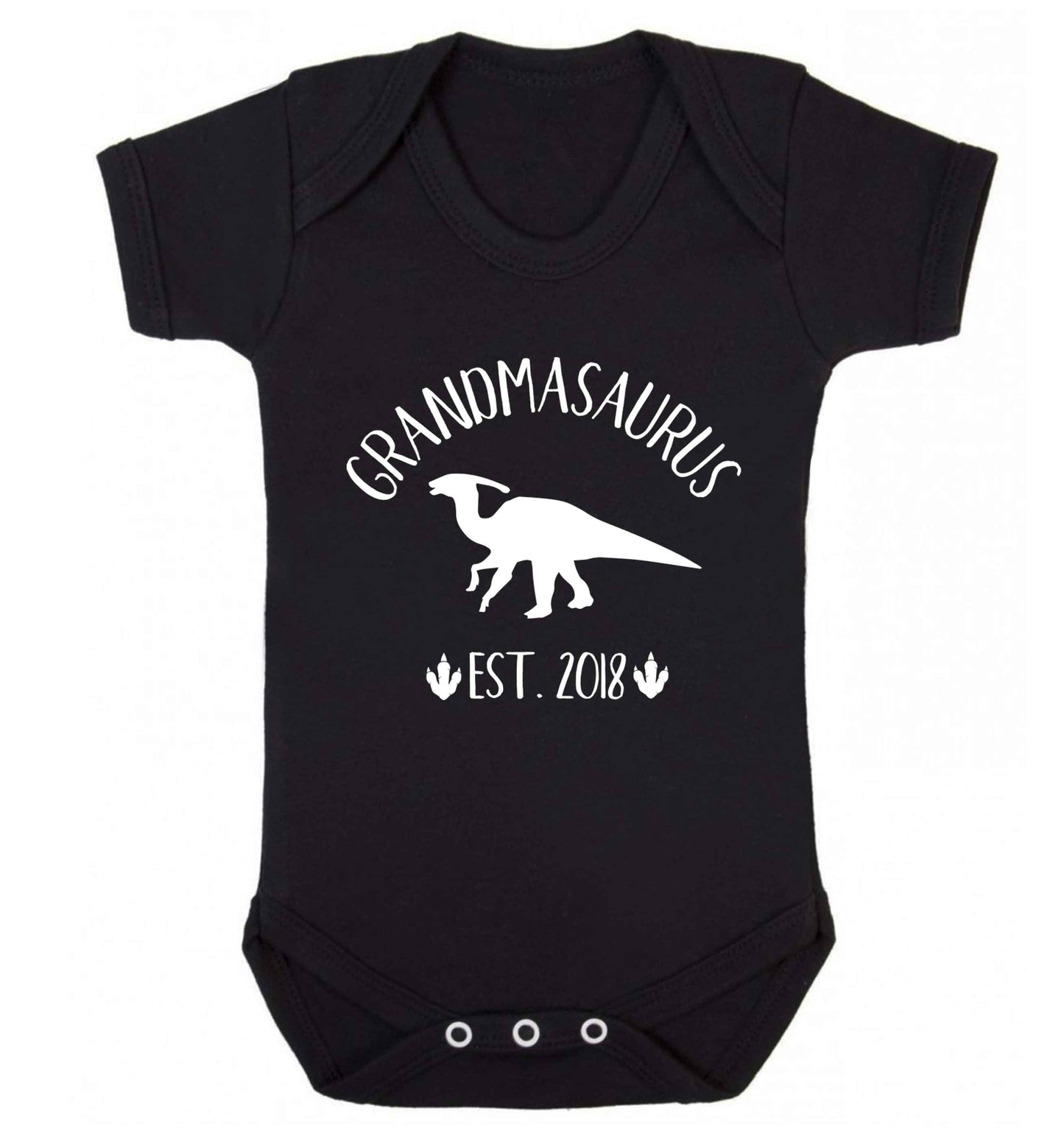 Personalised grandmasaurus since (custom date) Baby Vest black 18-24 months