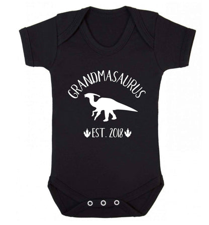 Personalised grandmasaurus since (custom date) Baby Vest black 18-24 months