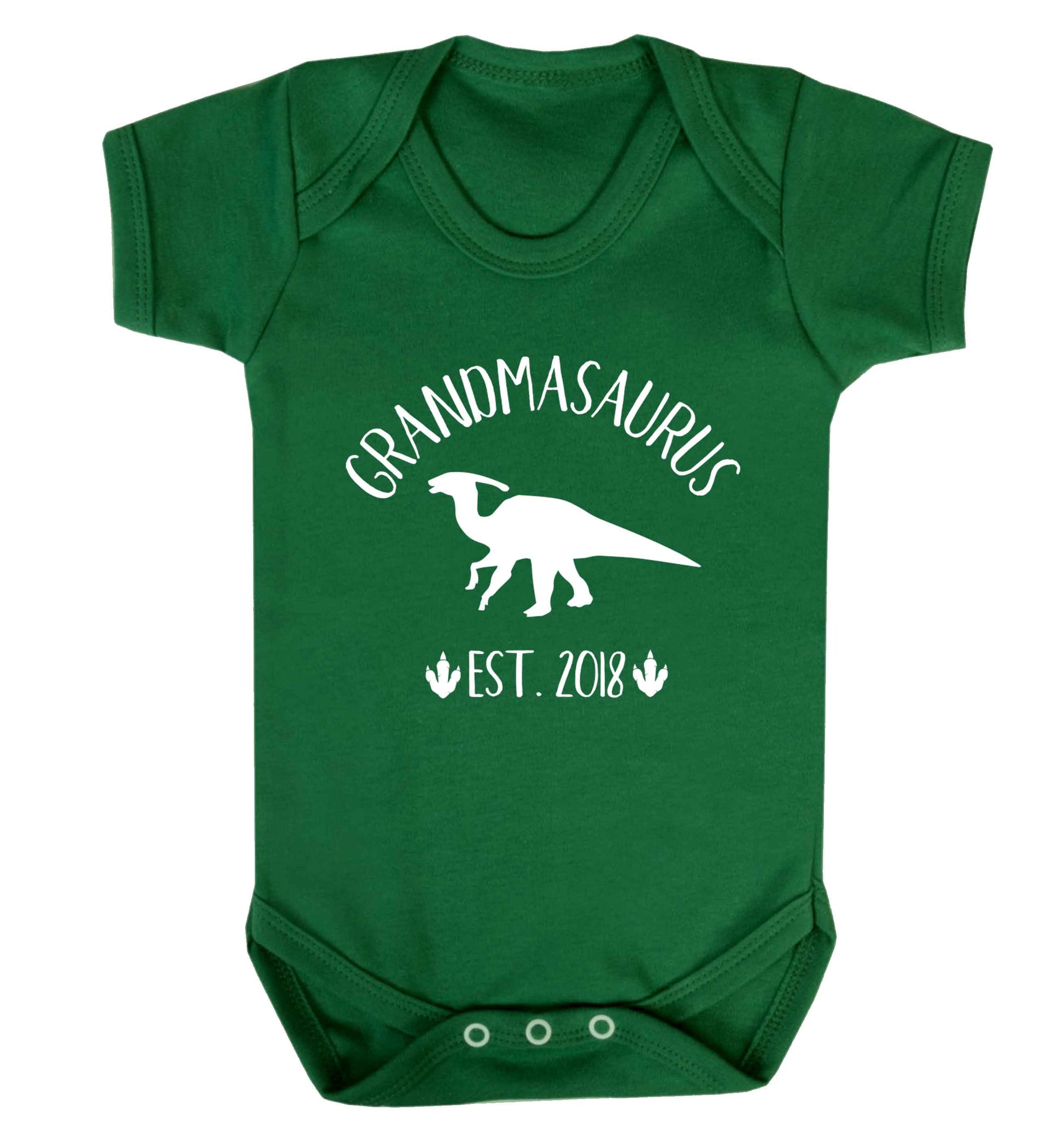 Personalised grandmasaurus since (custom date) Baby Vest green 18-24 months