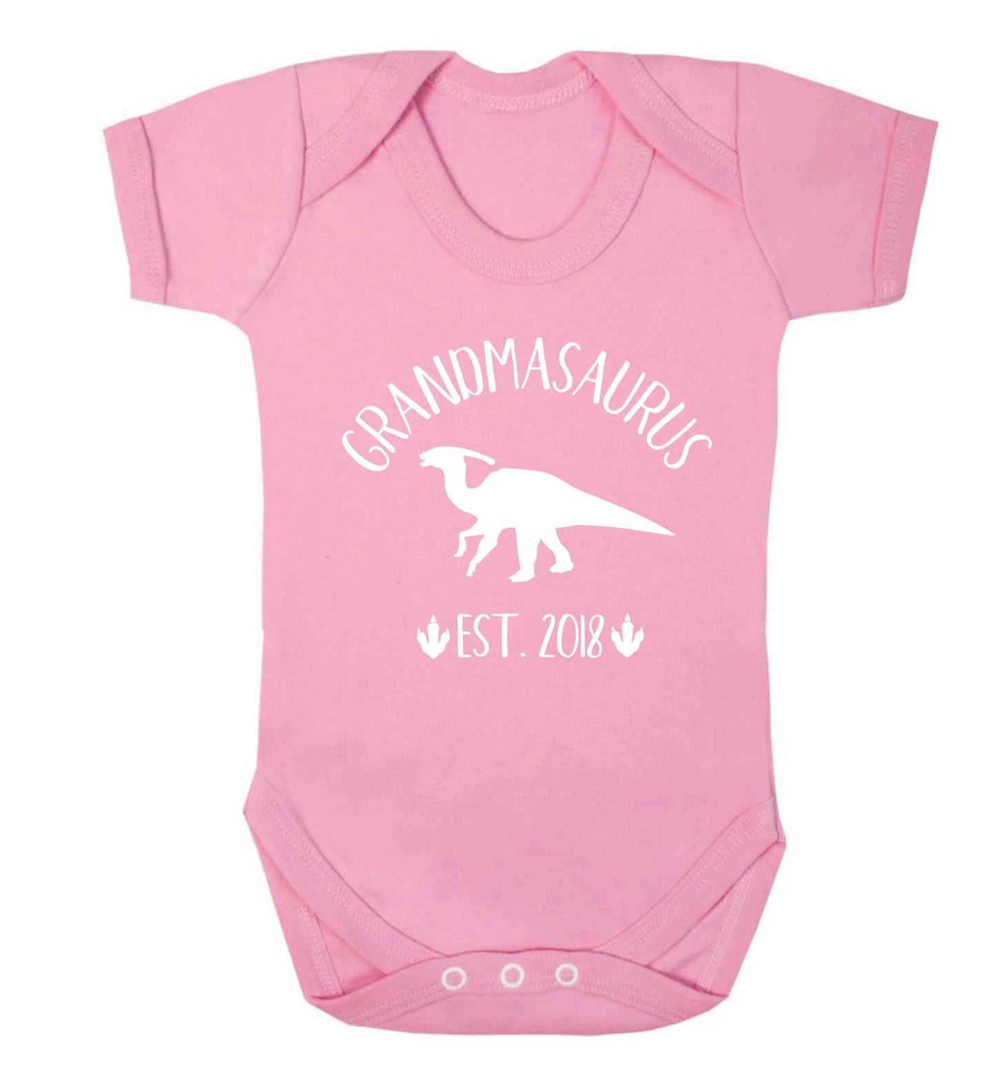 Personalised grandmasaurus since (custom date) Baby Vest pale pink 18-24 months