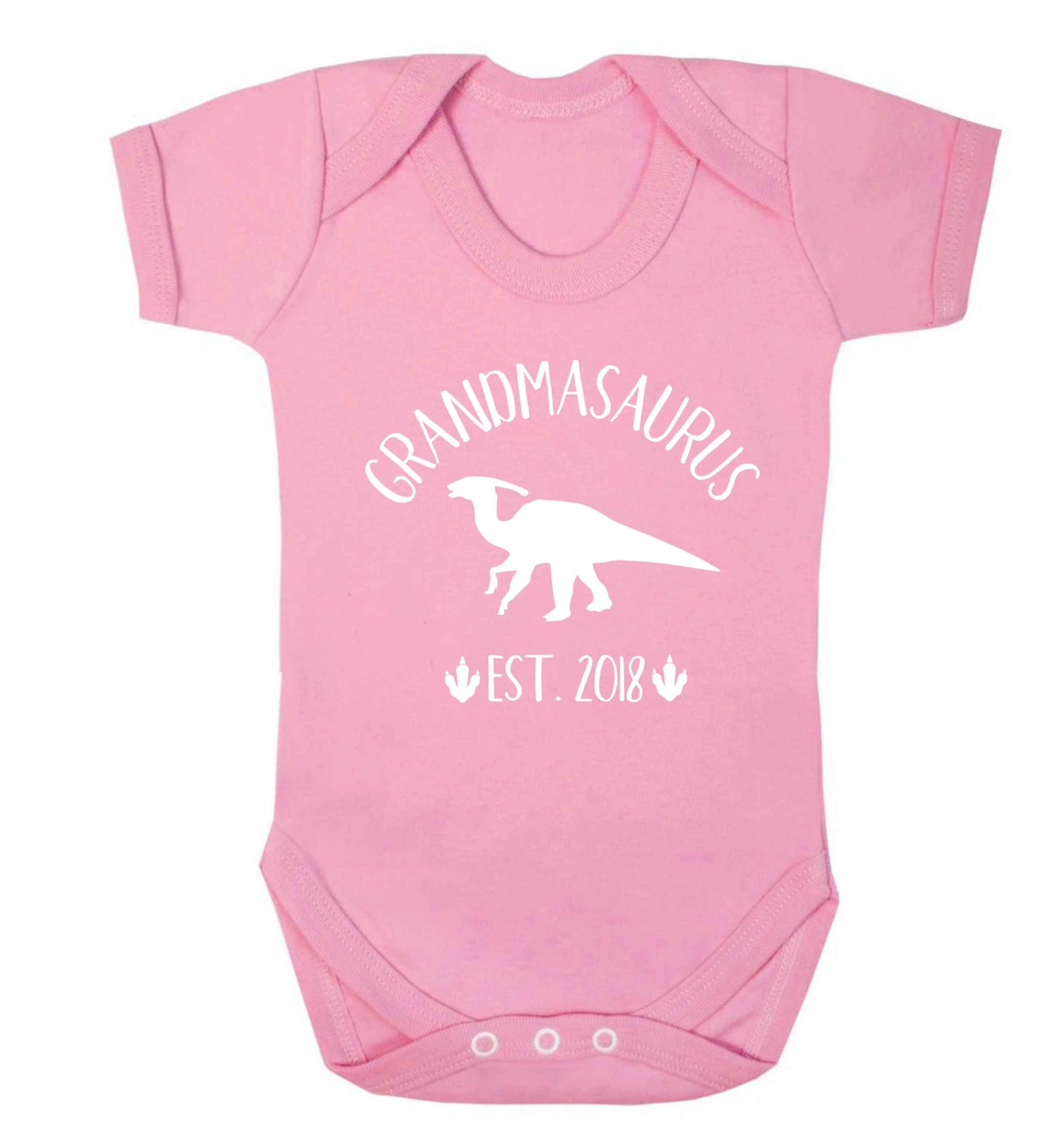 Personalised grandmasaurus since (custom date) Baby Vest pale pink 18-24 months