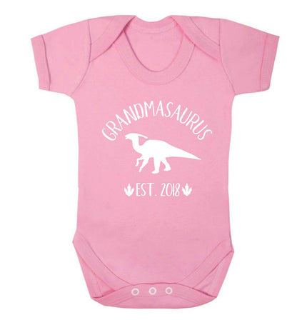 Personalised grandmasaurus since (custom date) Baby Vest pale pink 18-24 months