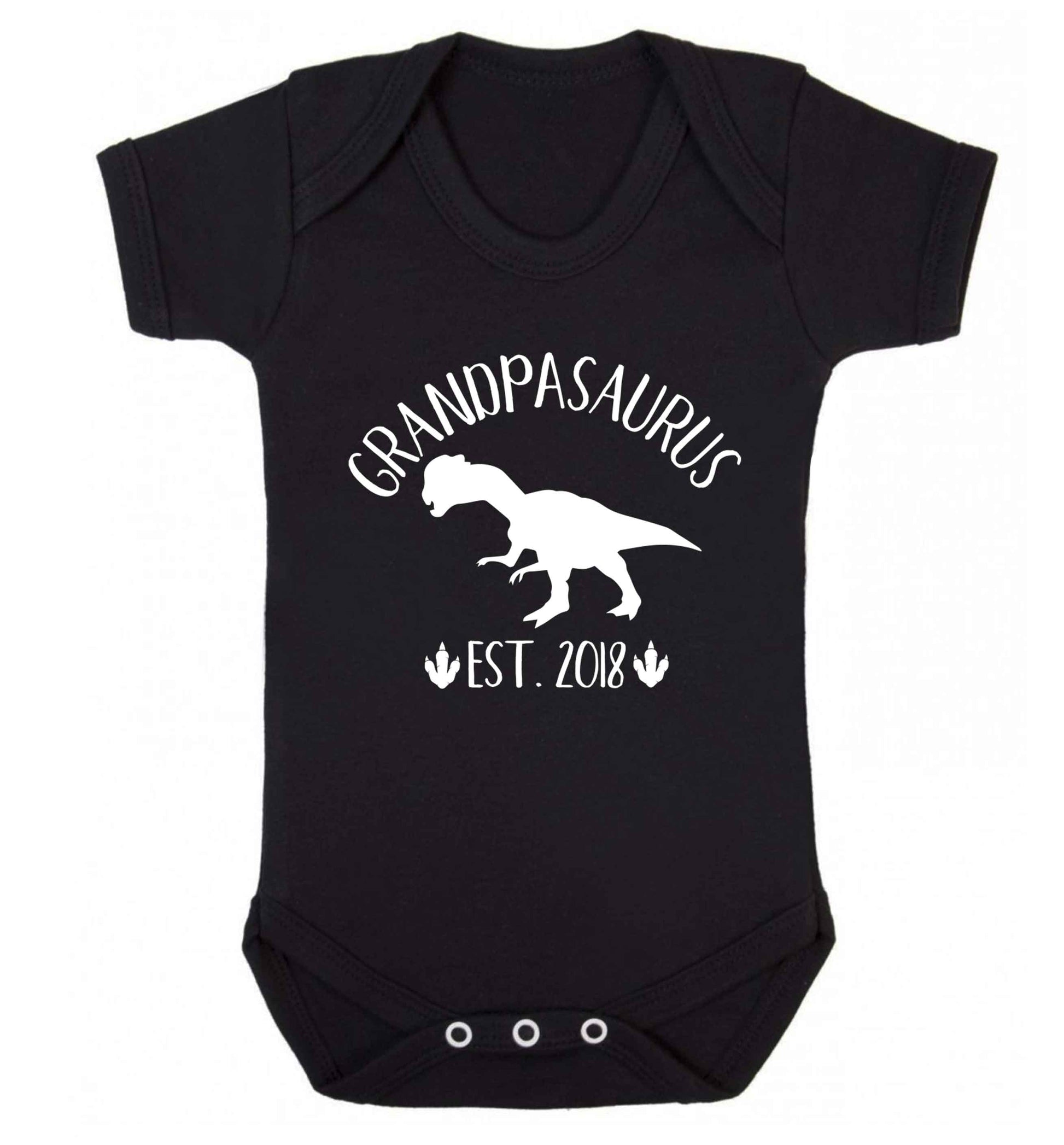 Personalised grandpasaurus since (custom date) Baby Vest black 18-24 months
