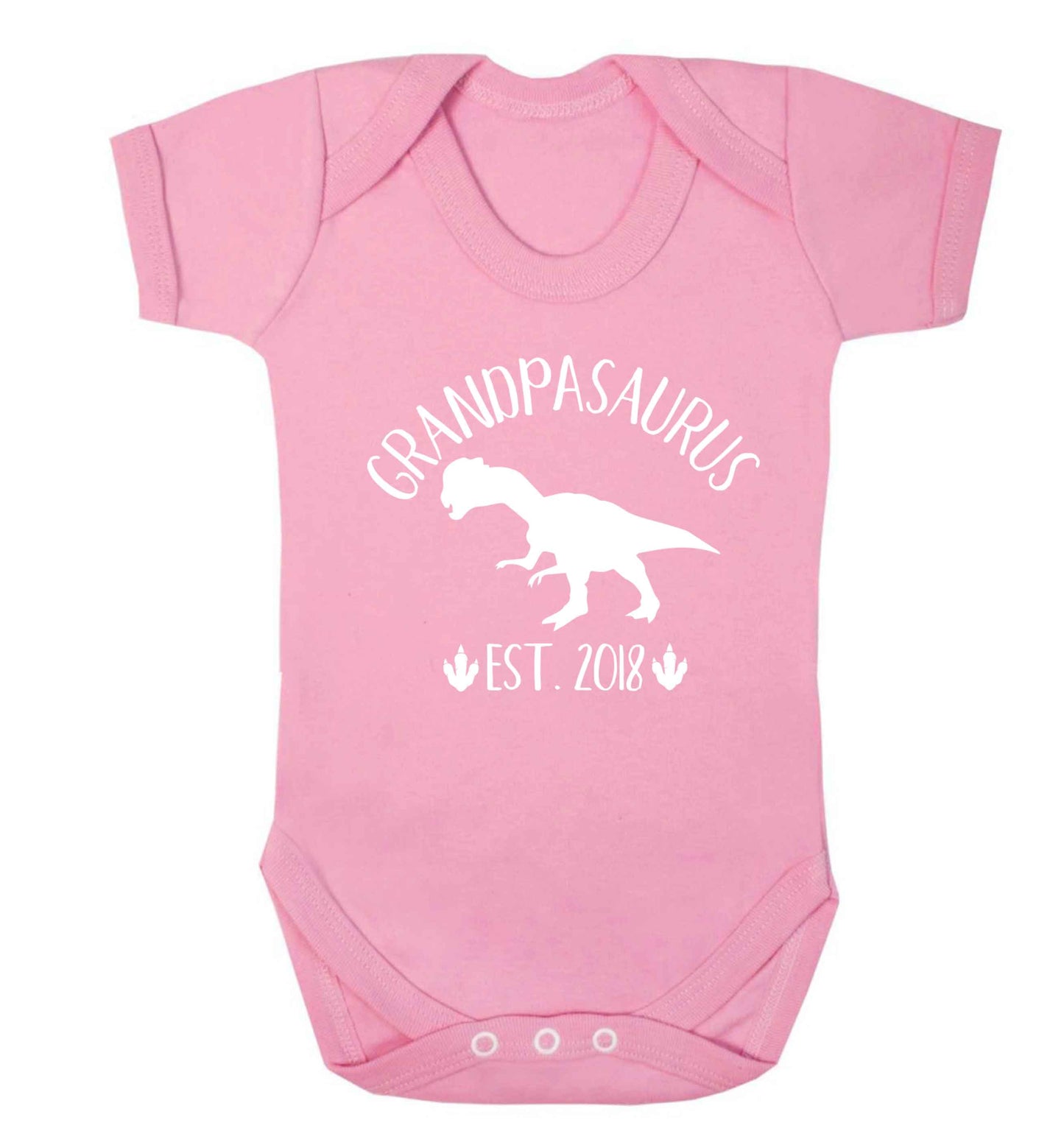 Personalised grandpasaurus since (custom date) Baby Vest pale pink 18-24 months