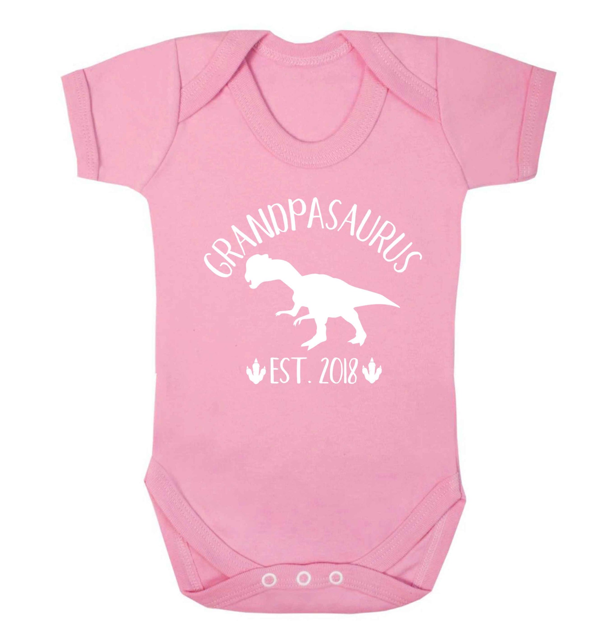 Personalised grandpasaurus since (custom date) Baby Vest pale pink 18-24 months
