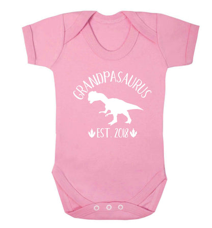 Personalised grandpasaurus since (custom date) Baby Vest pale pink 18-24 months