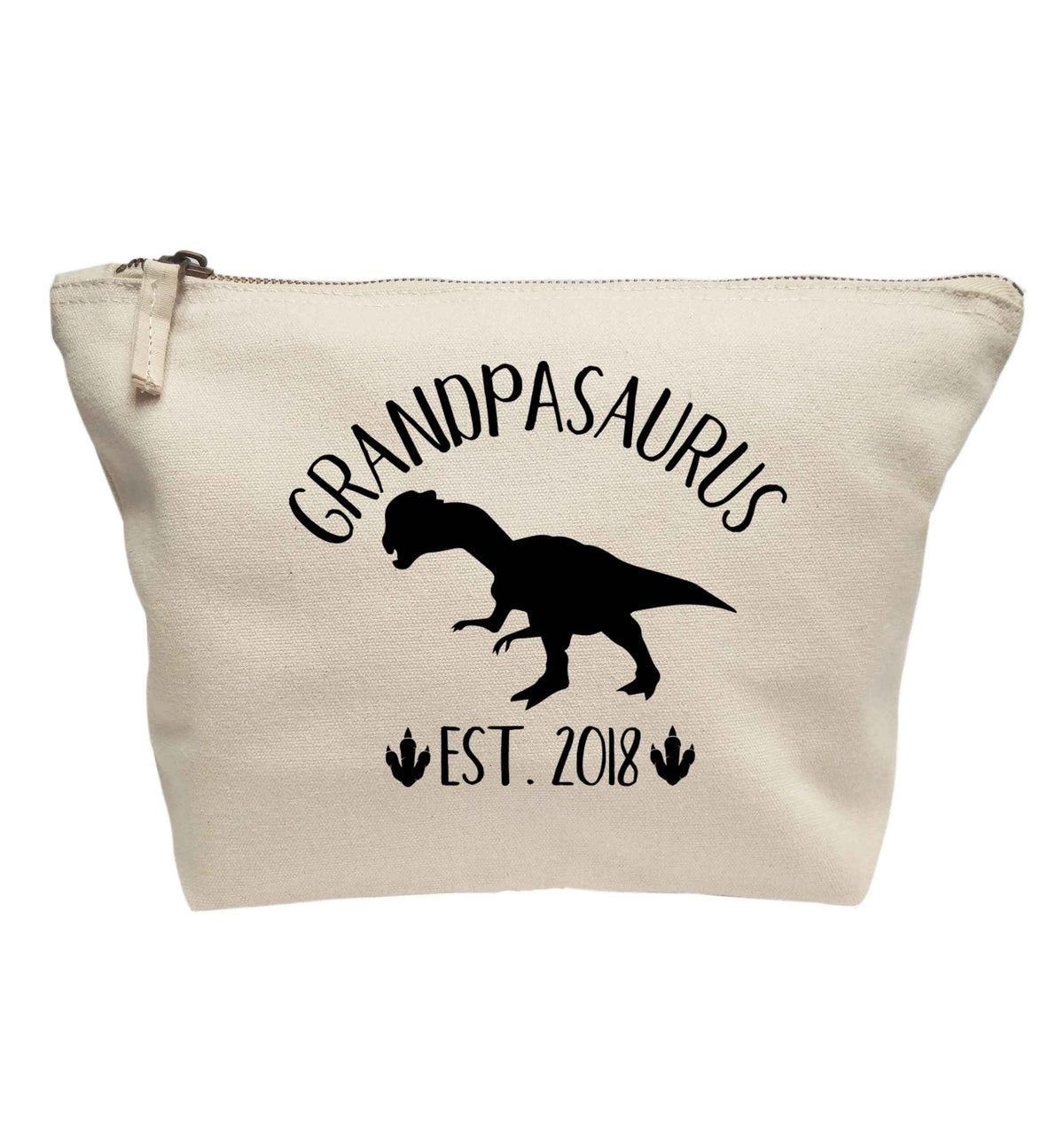 Personalised grandpasaurus since (custom date) | makeup / wash bag