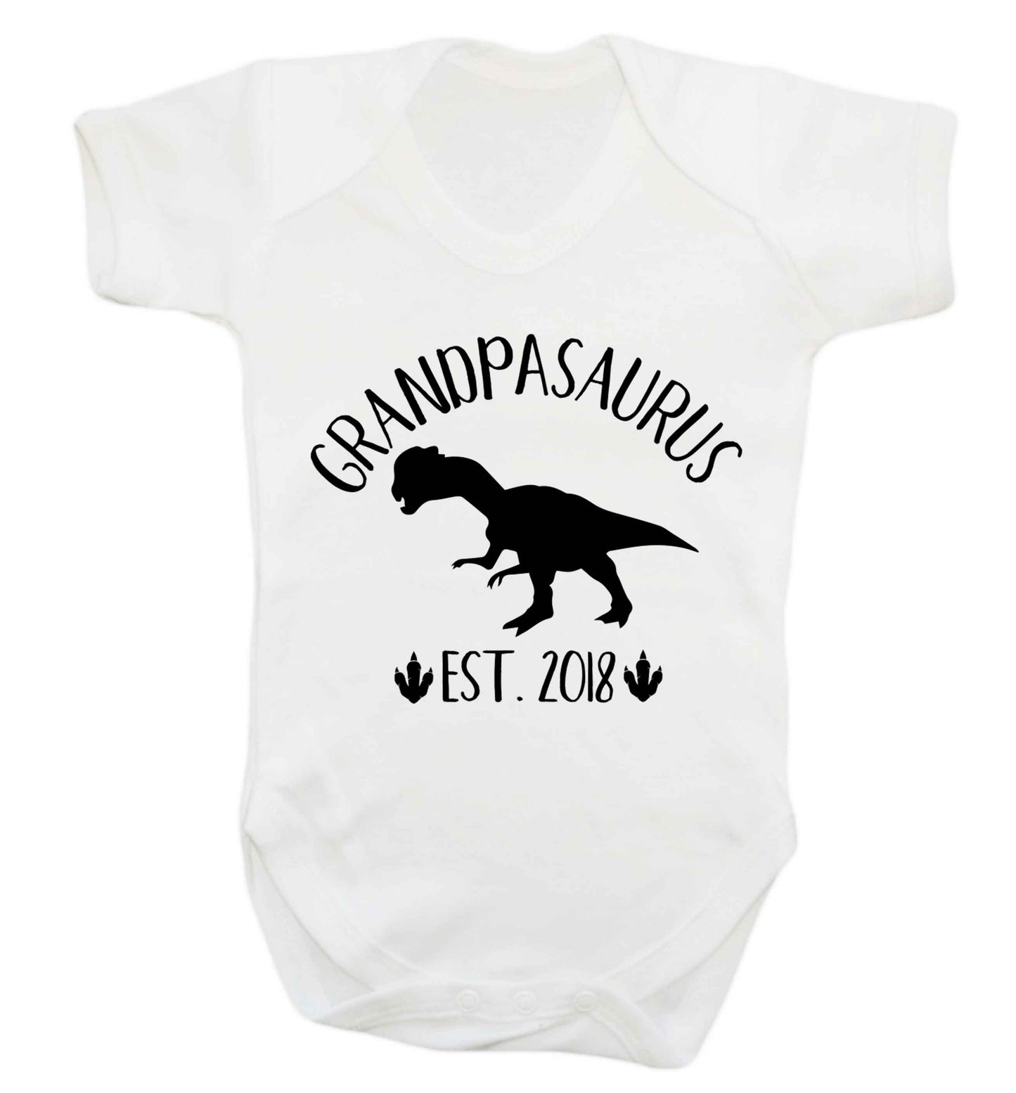 Personalised grandpasaurus since (custom date) Baby Vest white 18-24 months