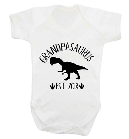 Personalised grandpasaurus since (custom date) Baby Vest white 18-24 months