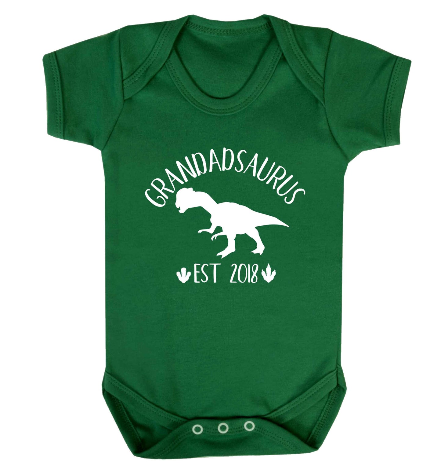 Personalised grandadsaurus since (custom date) Baby Vest green 18-24 months