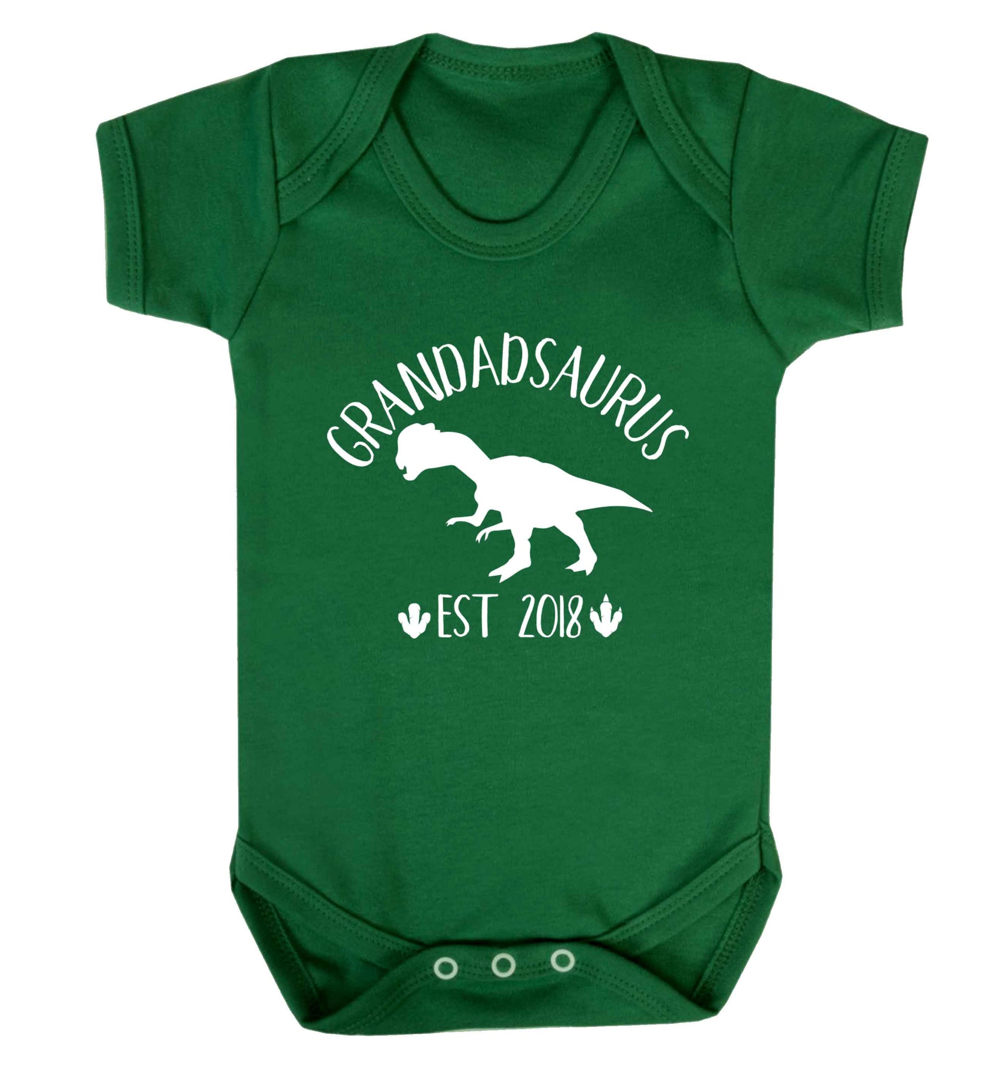 Personalised grandadsaurus since (custom date) Baby Vest green 18-24 months