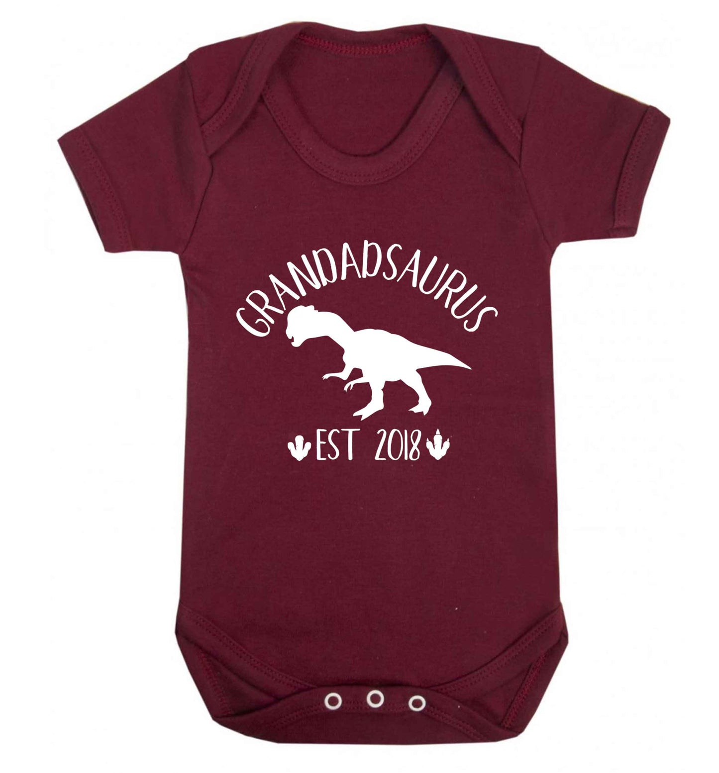 Personalised grandadsaurus since (custom date) Baby Vest maroon 18-24 months