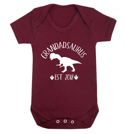 Personalised grandadsaurus since (custom date) Baby Vest maroon 18-24 months