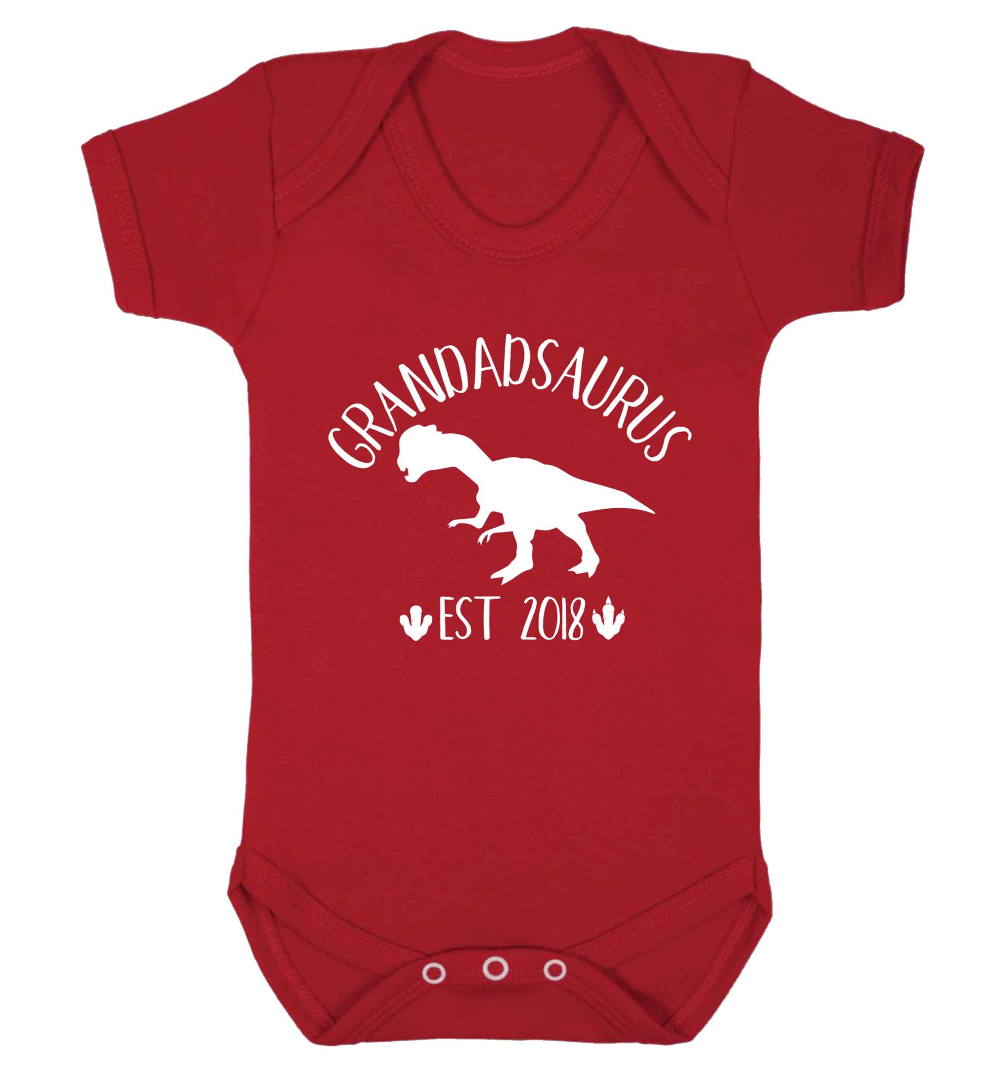 Personalised grandadsaurus since (custom date) Baby Vest red 18-24 months