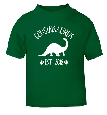 Personalised cousinsaurus since (custom date) green Baby Toddler Tshirt 2 Years