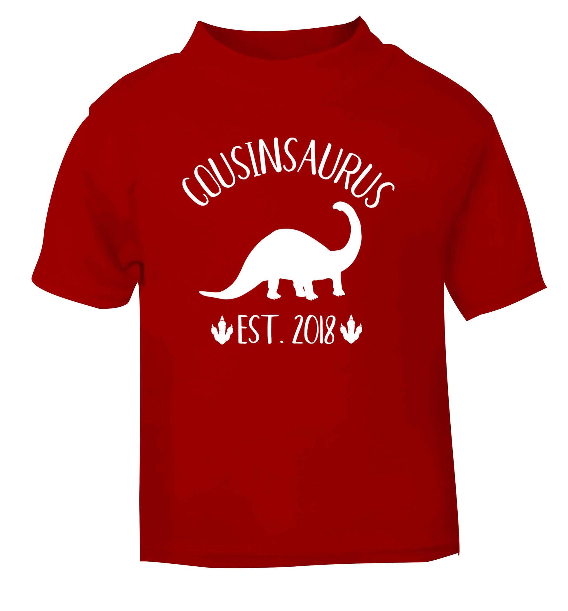 Personalised cousinsaurus since (custom date) red Baby Toddler Tshirt 2 Years